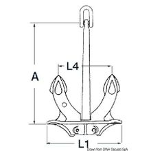 Osculati Hall anchor, original model 36 kg, 01.103.36