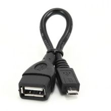 Адаптер OTG USB 2.0 Af - micro B, 0.15 м, черный, Gembird (A-OTG-AFBM-001)