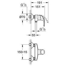 Смеситель для душа GROHE Eurosmart 33555001