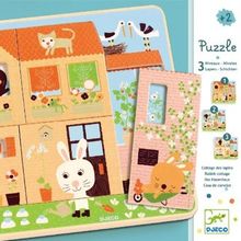 Djeco трехслойный пазл Дом зайцев