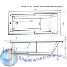 Акриловая ванна Aquanet Taurus 170x75