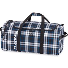 Классическая большая спортивная сумка из ткани в черно-серо-белую клетку и голубые полоски DAKINE EQ BAG 74L NEWPORT