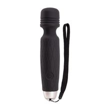 Seven Creations Черный мини-вибромассажер MINI WAND INTENSE POWER - 13,5 см.