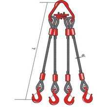Стропы канатные 4 СК 4,0 т, 14 мм длина 3 м четырехветвевые стропы