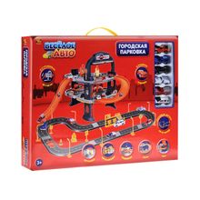 ABtoys Веселое Авто 3-х уровневая с 6-ю машинами и дорогой
