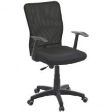 Кресло для  руководителя, офисное,  Furniture Альфа" PL, ткань черная, спинка сетка черный, механизм качания"