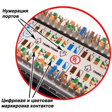 LAN-PPC24U6 Патч-панель LANMASTER компактная 24 порта, UTP, кат.6, 0.5U