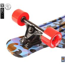 408-Ba Скейтборд Y-SCOO Longboard Shark TIR 31" пластик 79х22 с сумкой Blue Army BLUE red