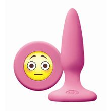 Розовая силиконовая пробка Emoji Face OMG - 8,6 см. Розовый