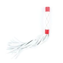 Бело-красная плеть средней длины с ручкой - 44 см. белый с красным