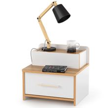 Нижегородмебель и К Тумба Вуди 02.18 цвет белый премиум дуб крафт золотой ID - 295631