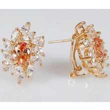 Серьги с фианитом шампань "В стразах"