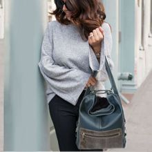 Кожаная сумка-рюкзак KSK 5007 синяя