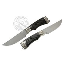 Нож Егерь (сталь S390), граб, резьба, А.Жбанов