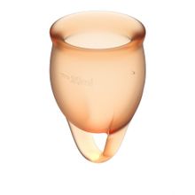 Набор оранжевых менструальных чаш Feel confident Menstrual Cup (210732)