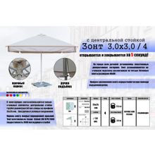 Митек Зонт уличный с воланом Митек 2,5х2,5 м  стальной каркас, с подставкой,стойка 50мм.