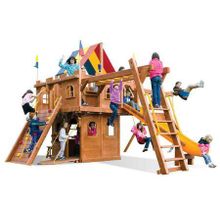 Детская площадка Rainbow Play Systems Замок Саншайн Палас с рукоходом Тент (Palace Design 3 RYB)