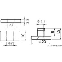 Osculati Glass stop spacer white Packaging containing N. 100 pcs, 37.350.01