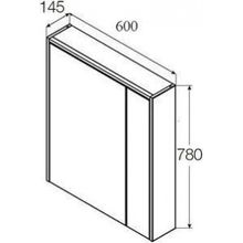 Зеркало-шкаф Roca Ronda 60, белый глянец антрацит, ZRU9302968