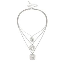 Многослойное колье под серебро (арт. 81049-7)