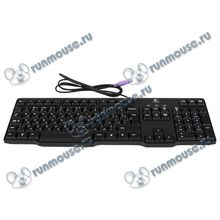 Клавиатура Logitech "K100 Keyboard", 105кн., водостойкая, черный (PS 2) (ret) [100655]