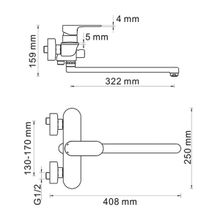 WasserKRAFT Смеситель для ванны Dinkel 5802L