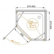 Душевой уголок CEZARES CRYSTAL-S-P-1 CRYSTAL-S-P-1-80-C-Cr-L