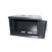 Шкаф настенный KRAULER KRC86606 19", 6U, 600x600x368мм, стеклянная дверь, разборный, черный