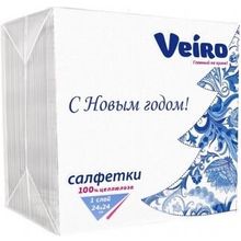 Veiro 100 салфеток в пачке зима гжель