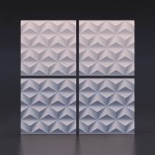 Стеновая гипсовая 3D панель – Гексакуб, 500х500mm