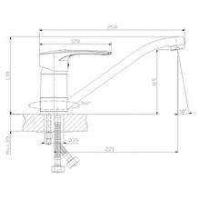 Смеситель Lemark Rossinka T40-21LM310 для кухонной мойки, серый