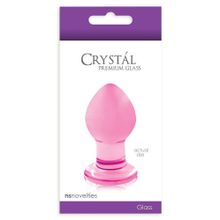 NS Novelties Малая розовая стеклянная анальная пробка Crystal Small - 6,2 см.