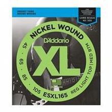 ESXL165 Nickel Wound Комплект струн для бас-гитары, Med, 45-105, шарик на 2 конц, Long Sc, DAddario