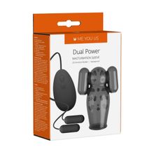 Черная вибронасадка для мастурбации Dual Power Masturbation Sleeve (черный)