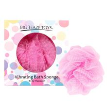 Розовая губка для ванны с вибропулей Vibrating Bath Sponge (розовый)