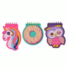 Записная книжка фигурная, 60 листов, обложка силикон, листы из цветной бумаги, 3 дизайна 3 дизайна