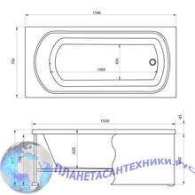 Акриловая ванна Aquanet Gloria 150x70