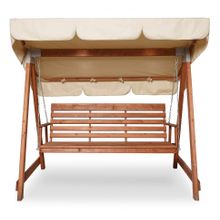 Садовые качели СЕЛЕНА 3.0 деревянные, с покраской (без матраса)