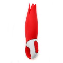 Satisfyer Красный вибратор Power Flower с лепестками - 18,8 см. (красный)