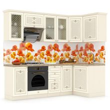 Любимый Дом Кухня Ассоль жемчуг № 13 240+120 см. угловая, универсальная сборка ID - 287192