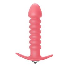 Lola toys Розовая анальная пробка с вибрацией Twisted Anal Plug - 13 см. (розовый)