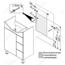 Triton Мебель для ванной Кристи 55 L с ящиками