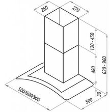 Каминная вытяжка Maunfeld Ancona Plus С 60 нержавейка тёмное стекло