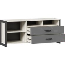 Алмаз. Любимый дом Техно Тумба под ТВ (Дуб Крафт белый Серый шифер)