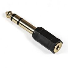 Адаптер 3.5 stereo jack -> 6.3 stereo plug, пластиковый корпус, ExeGate (EX-AA-3F6M)