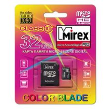 Mirex Карта памяти Mirex microSDHC Class 10 32GB + SD adapter