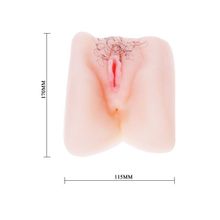 Мягкая вибрирующая вагина с волосиками и анусом телесный