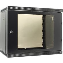 NT WALLBOX 9-63 B Шкаф 19 настенный, чёрный 9U 600x350, дверь стекло-металл