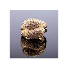 Кольцо с россыпью фианитов (Размер: 16.5, Покрытие: Белое золото)
