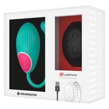 Зеленое виброяйцо с черным пультом-часами Wearwatch Egg Wireless Watchme (244521)